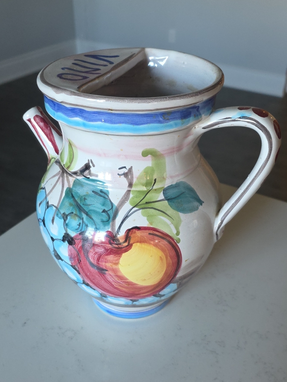 Ceramic Wine Pitcher Made In Italy